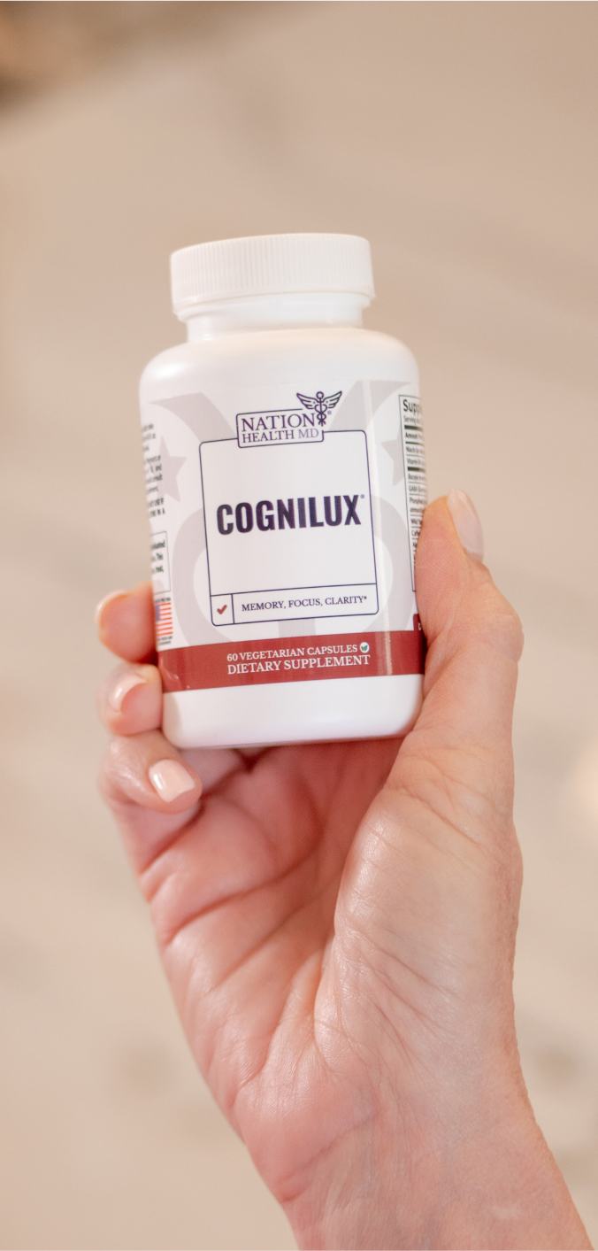 cognilux bottle in hand