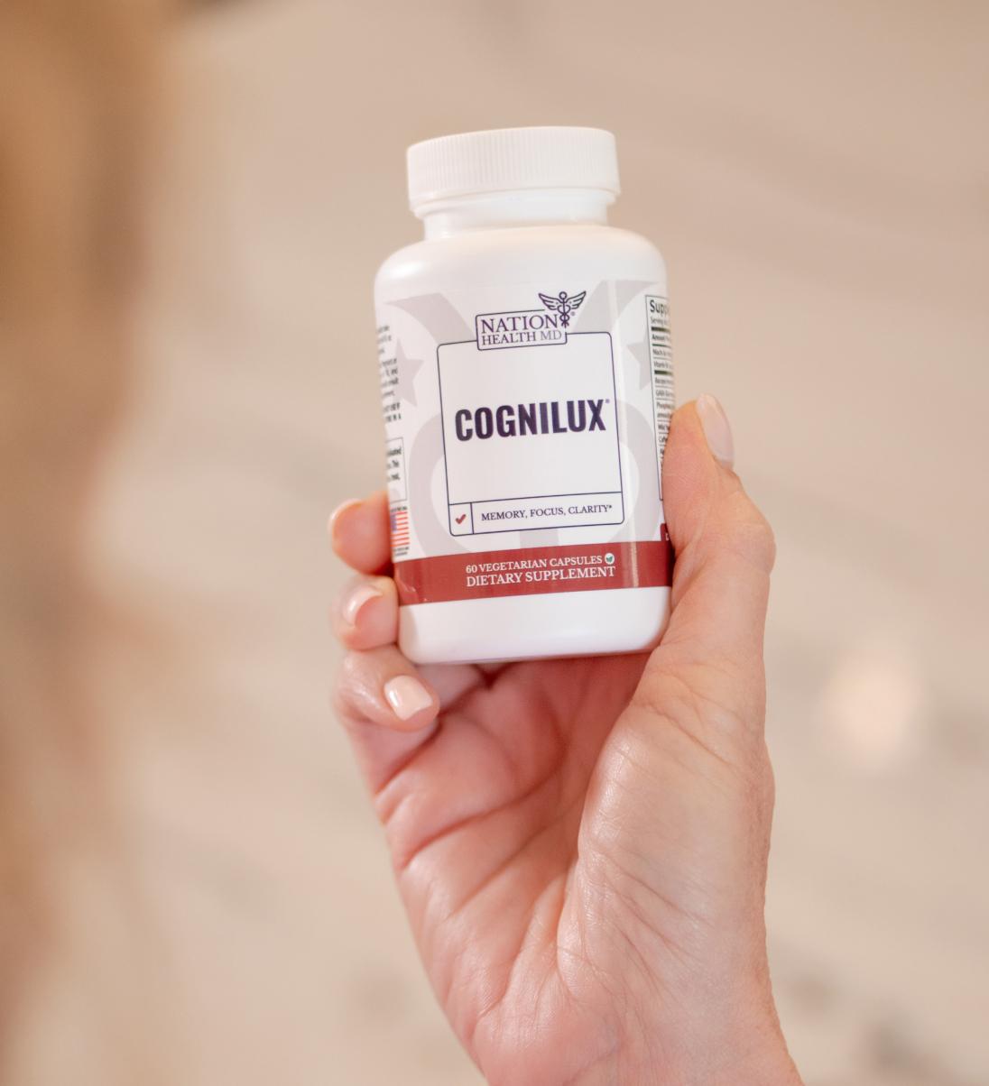 cognilux bottle in hand