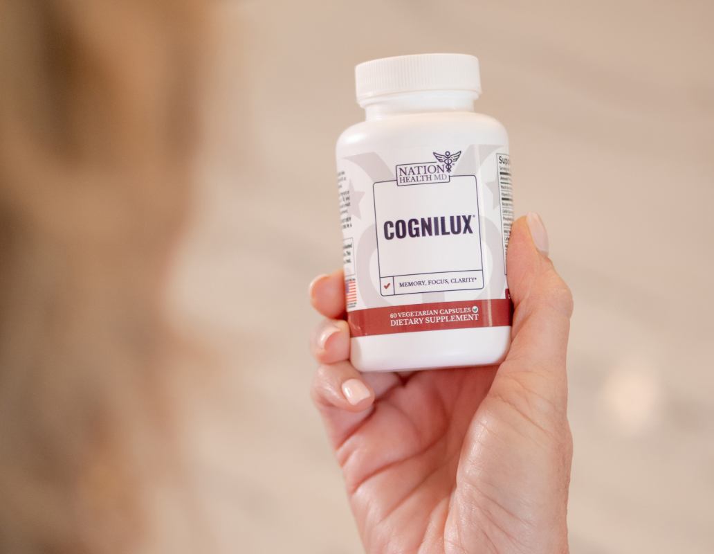 cognilux bottle in hand